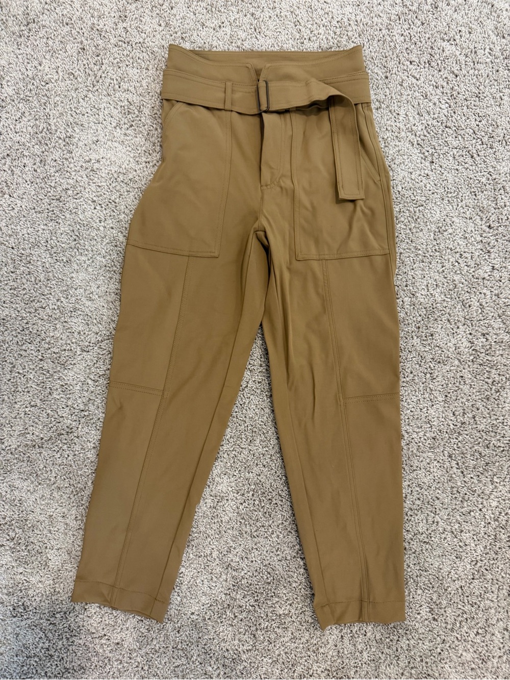 Banana Republic Women's Khaki Utility High-Waist Belted Chinos 2 PETITE
